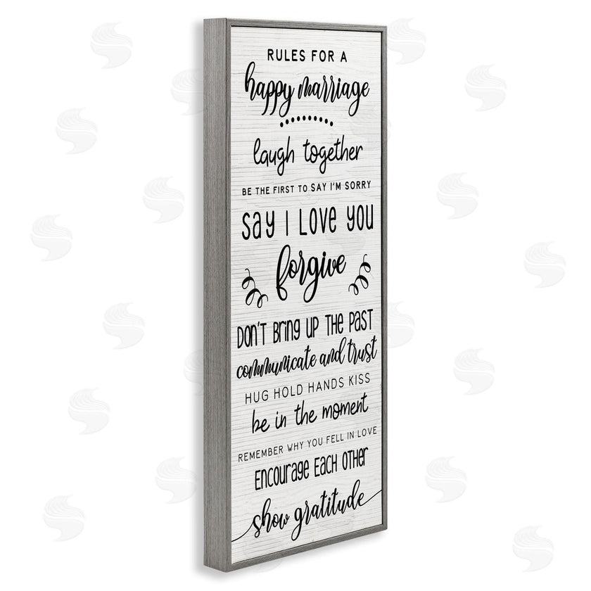 Stupell Studio | Rules For Happy Marriage List