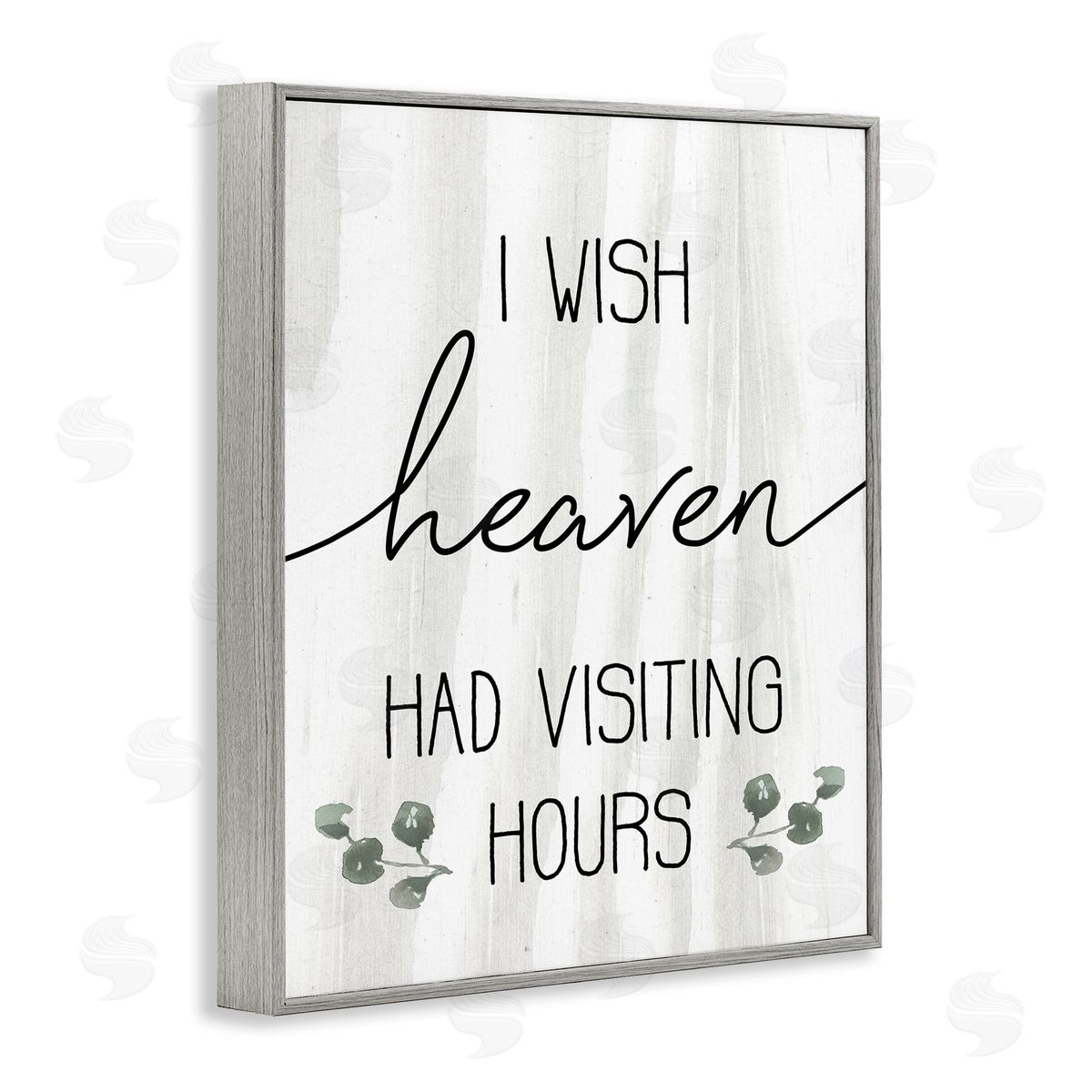 Wish Heaven Had Visiting Hours Grey Frame Print Wall Art, Home Decor by Stupell Studio