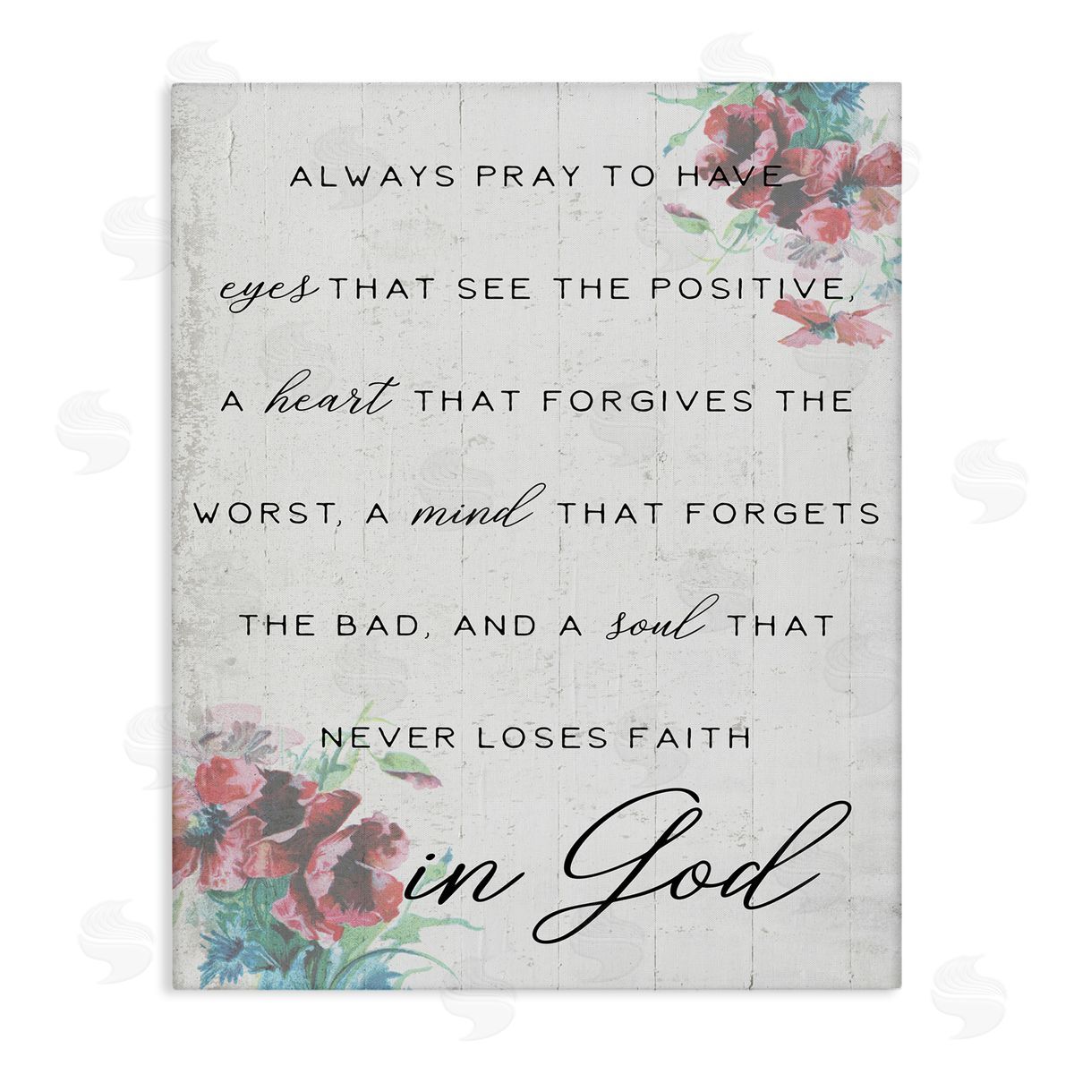 Heart Mind and Soul for God Canvas Wall Art, Home Decor by Stupell Studio