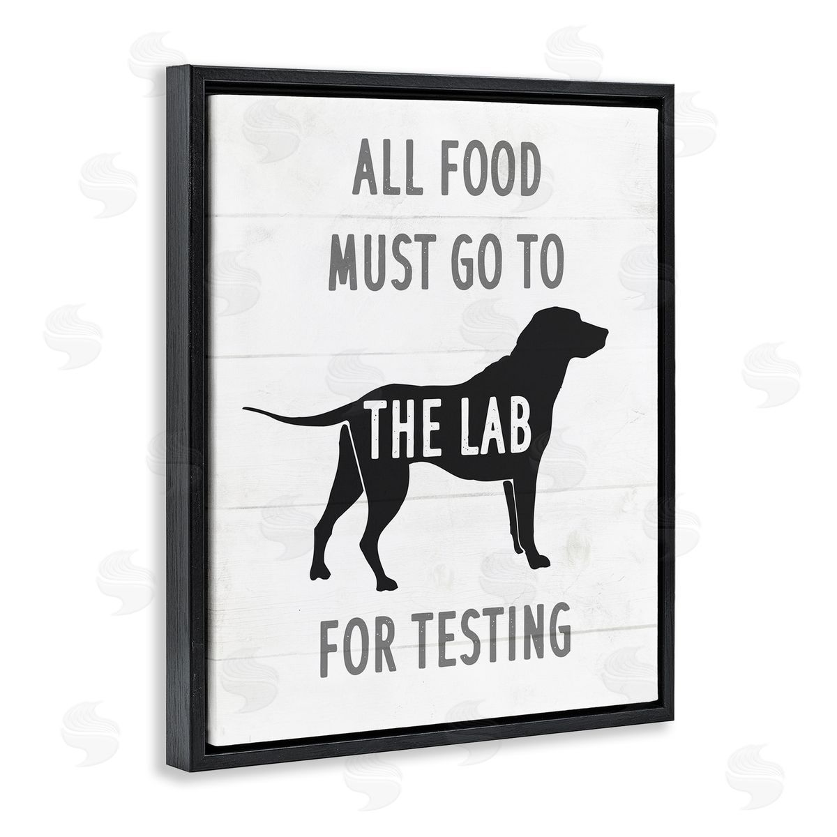 Kitchen All Food to the Lab Black Floating Frame Canvas Wall Art, Home Decor by Stupell Studio