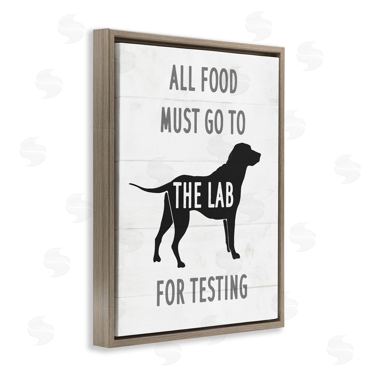 Kitchen All Food to the Lab Brown Floating Frame Canvas Wall Art, Home Decor by Stupell Studio