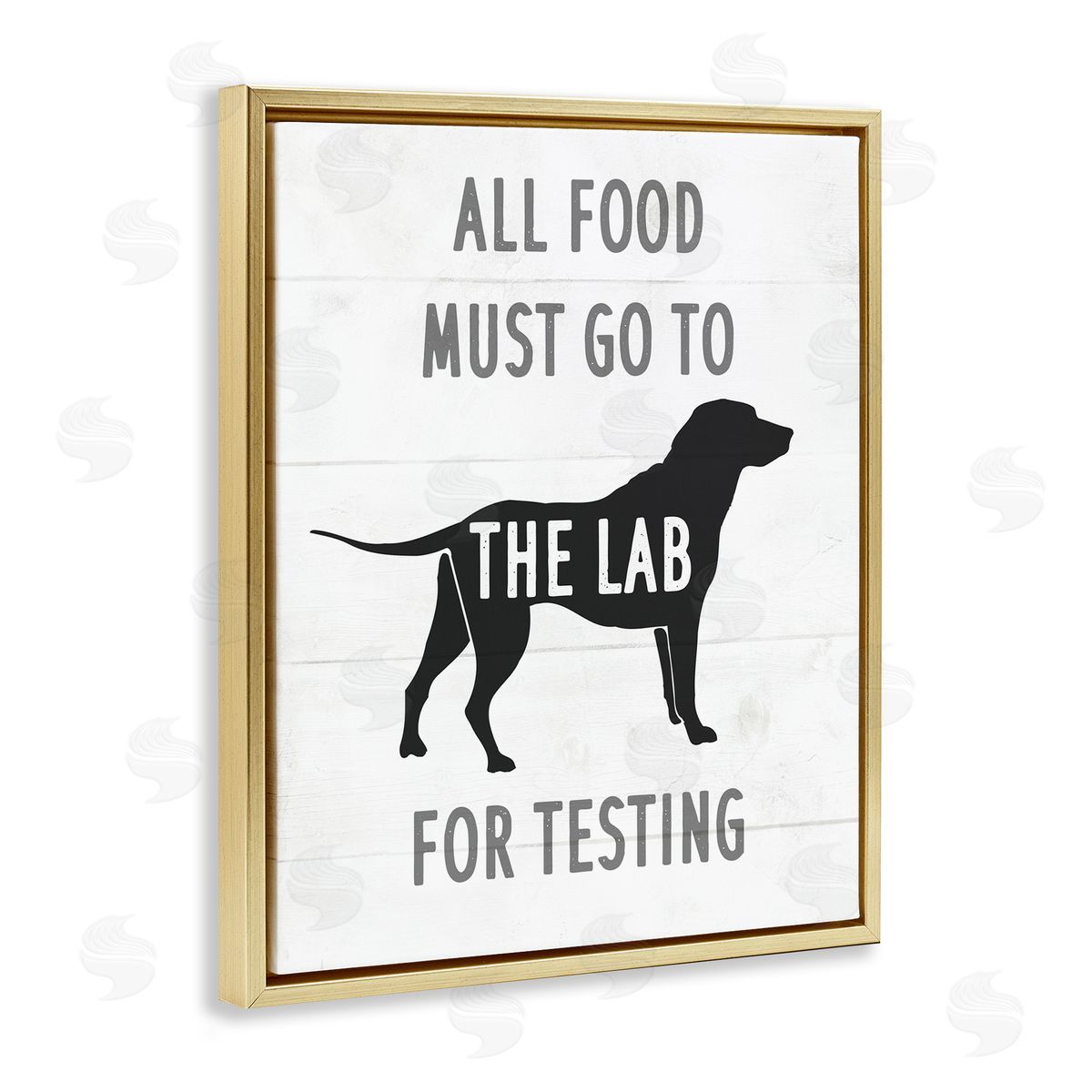 Kitchen All Food to the Lab Gold Floating Frame Canvas Wall Art, Home Decor by Stupell Studio