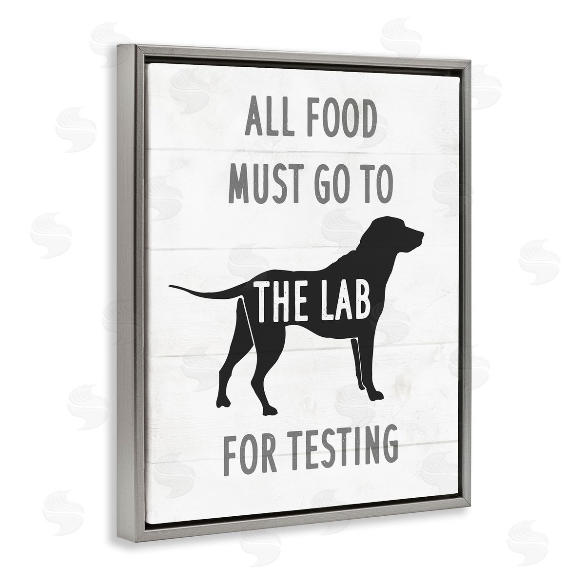 Kitchen All Food to the Lab Grey Floating Frame Canvas Wall Art, Home Decor by Stupell Studio