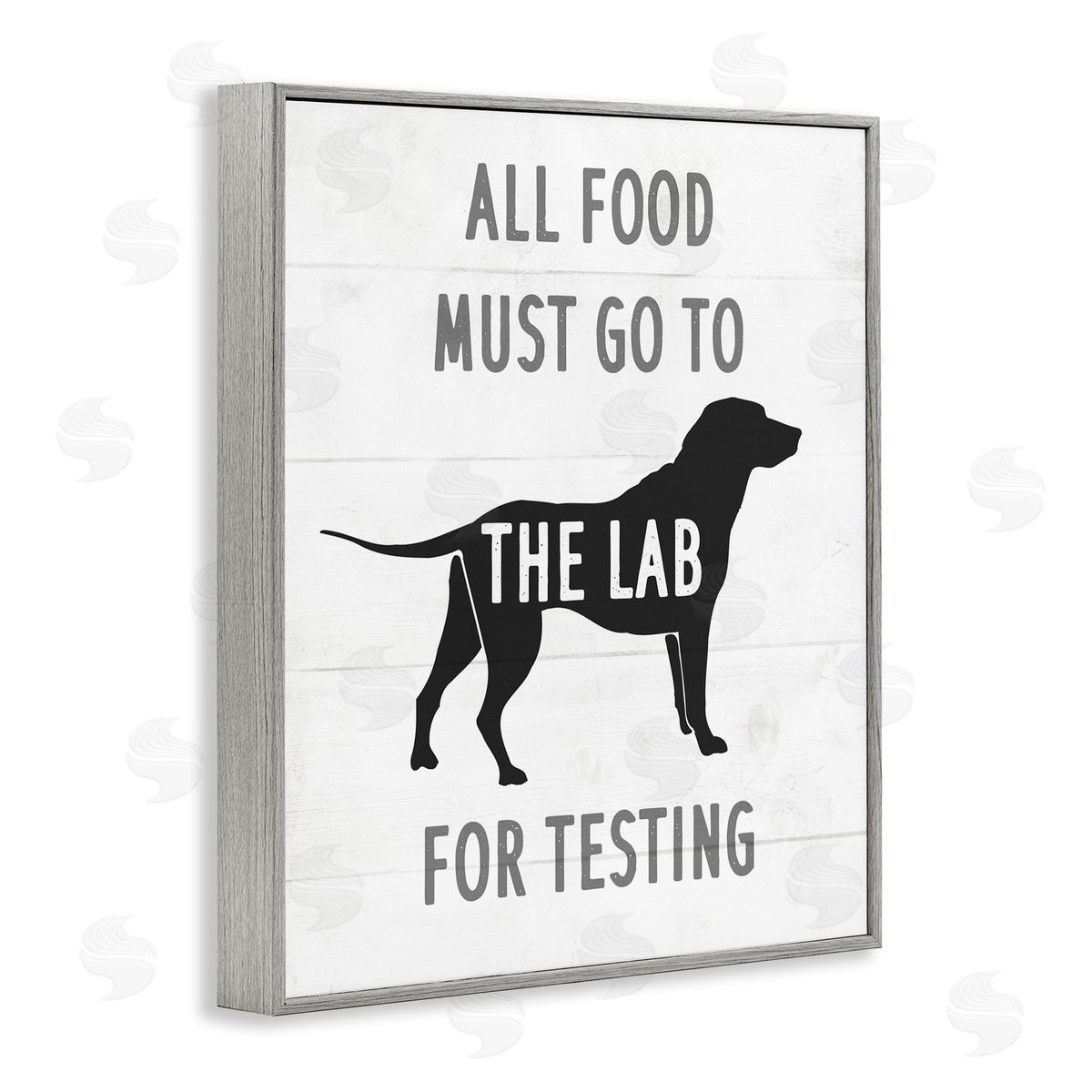 Kitchen All Food to the Lab Grey Frame Print Wall Art, Home Decor by Stupell Studio