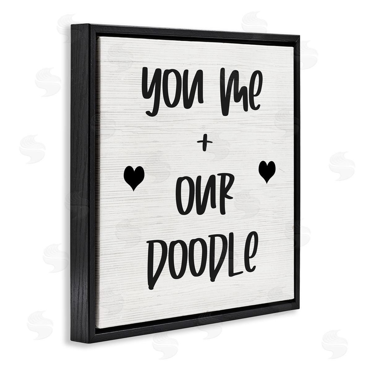 You Me and Our Doodle Black Floating Frame Canvas Wall Art, Home Decor by Stupell Studio