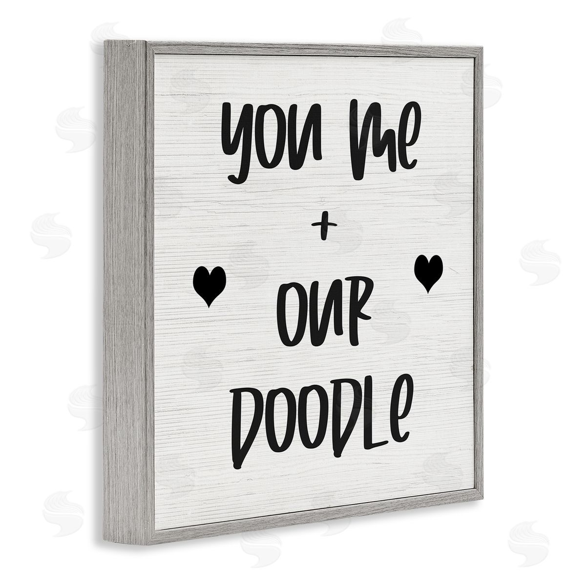 You Me and Our Doodle Grey Frame Print Wall Art, Home Decor by Stupell Studio