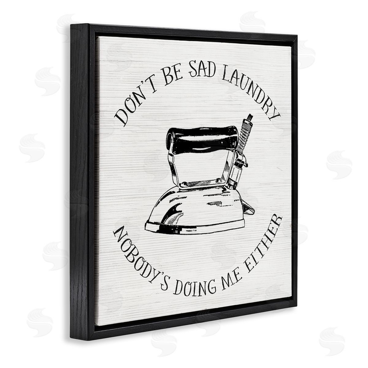 Sassy Vintage Laundry Phrase Black Floating Frame Canvas Wall Art, Home Decor by Stupell Studio