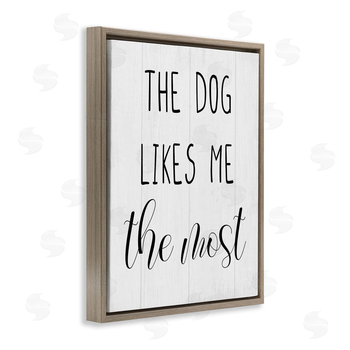The Dog Likes Me Most Brown Floating Frame Canvas Wall Art, Home Decor by Stupell Studio