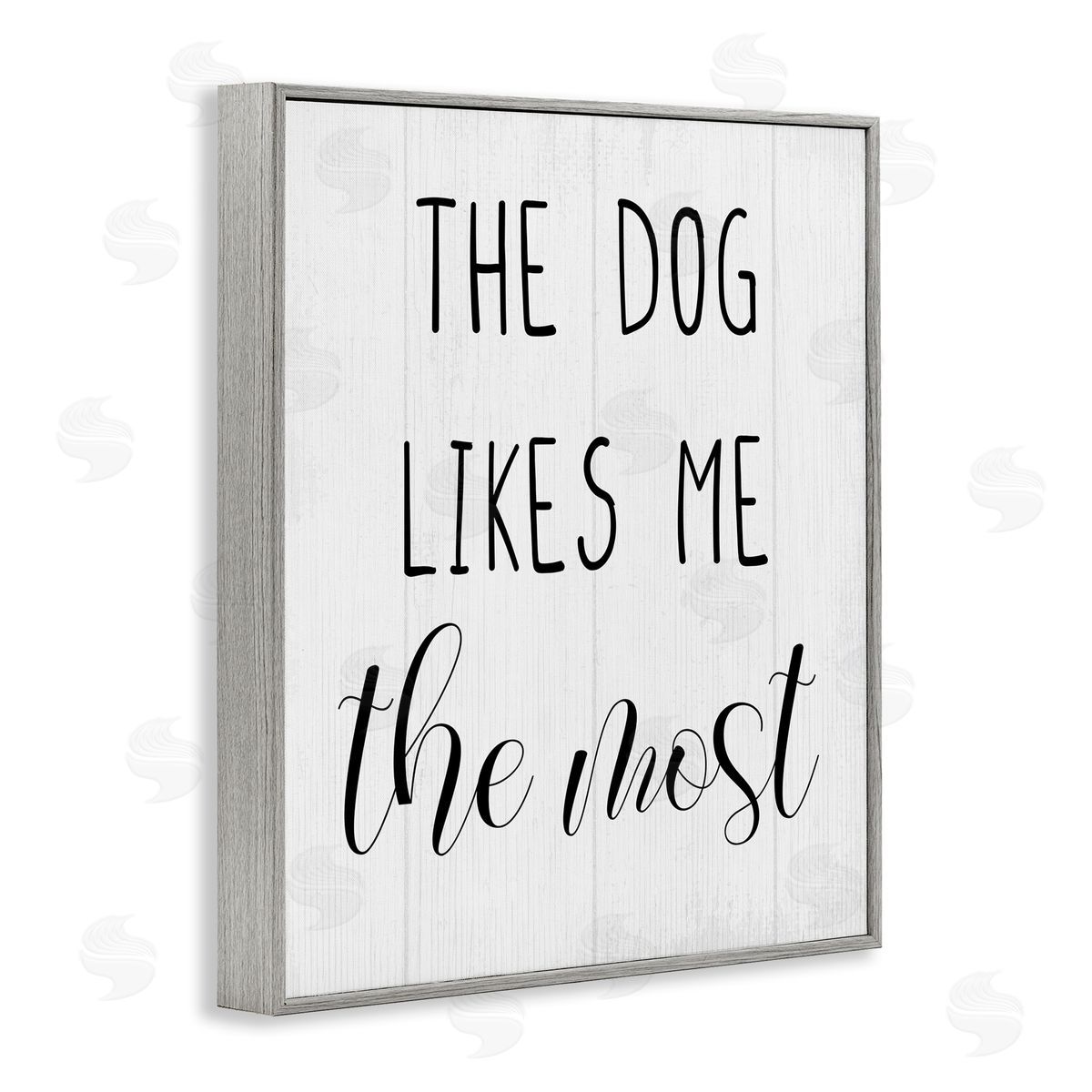 The Dog Likes Me Most Grey Frame Print Wall Art, Home Decor by Stupell Studio