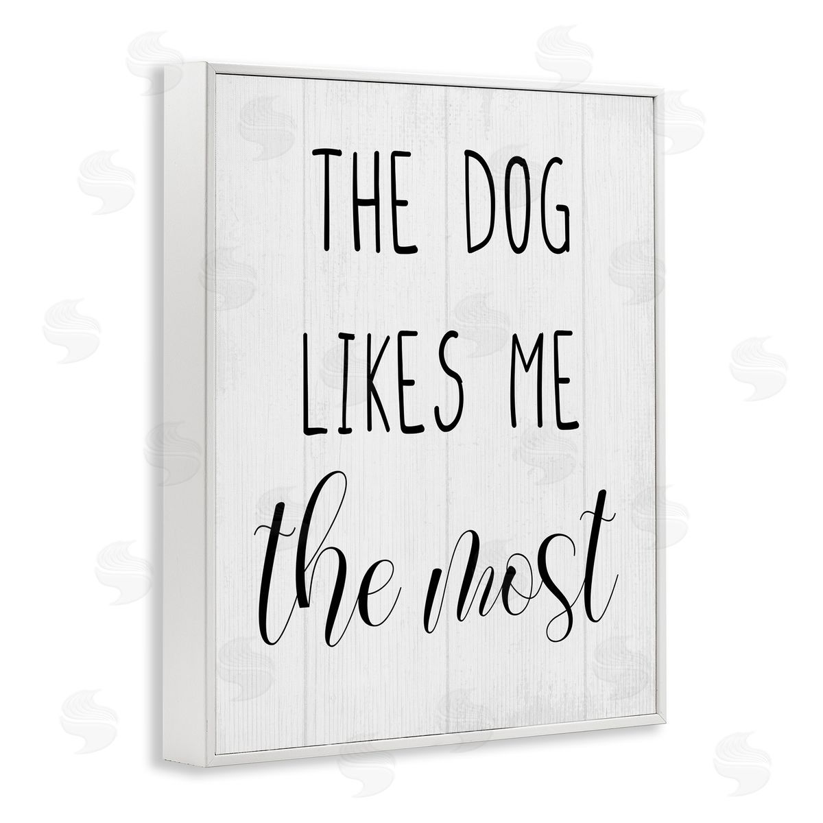 The Dog Likes Me Most White Frame Print Wall Art, Home Decor by Stupell Studio
