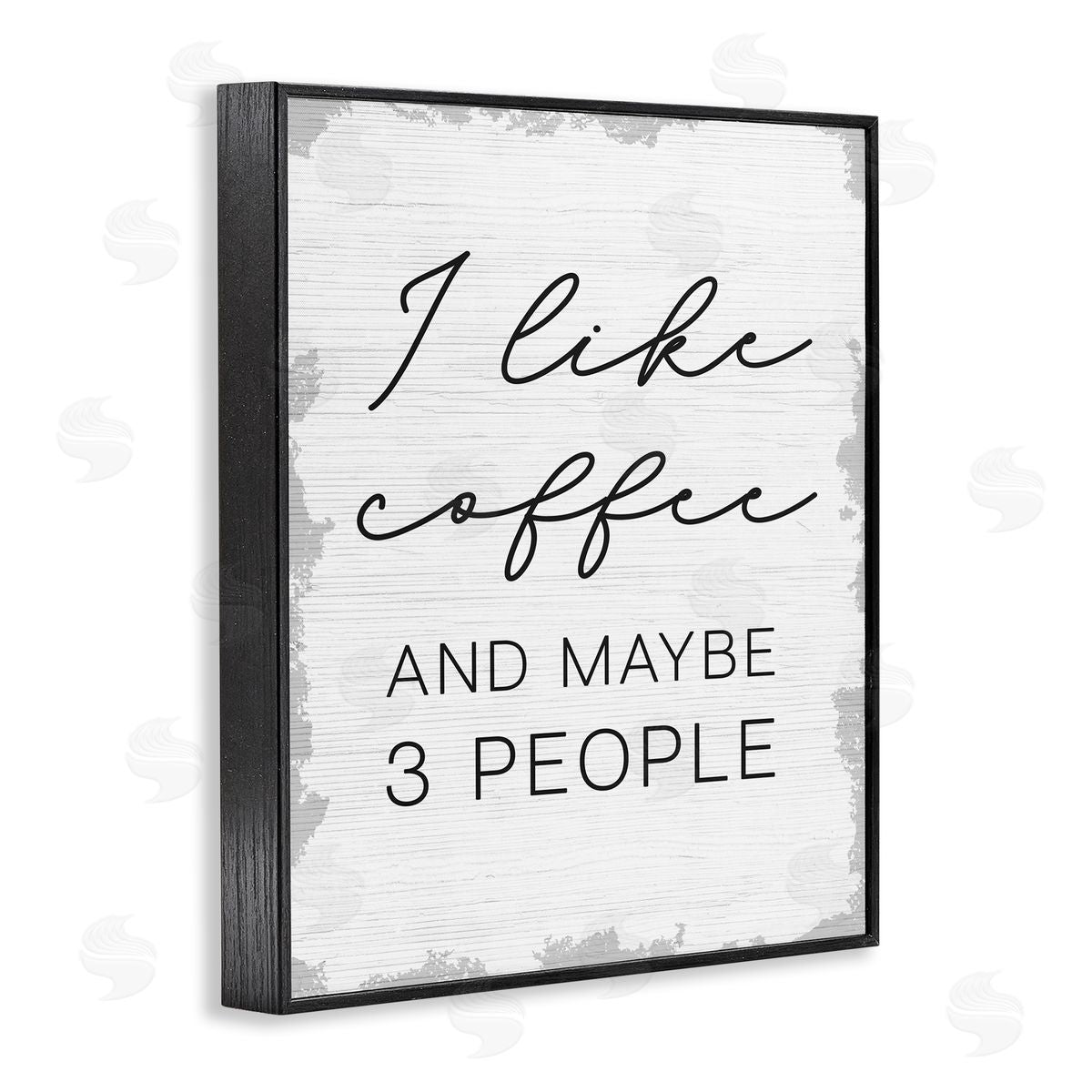 I Like Coffee and Three People Black Frame Print Wall Art, Home Decor by Stupell Studio