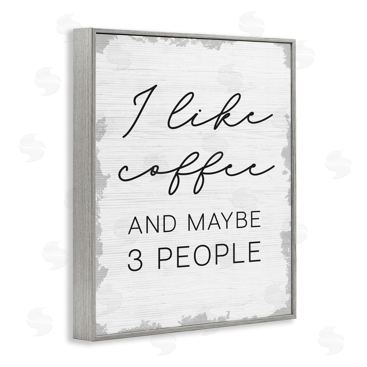I Like Coffee and Three People Grey Frame Print Wall Art, Home Decor by Stupell Studio