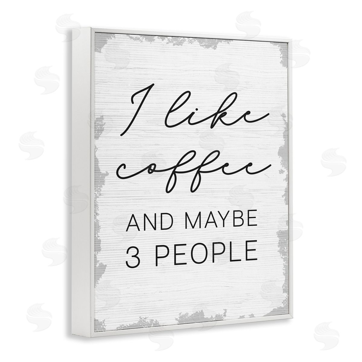 I Like Coffee and Three People White Frame Print Wall Art, Home Decor by Stupell Studio