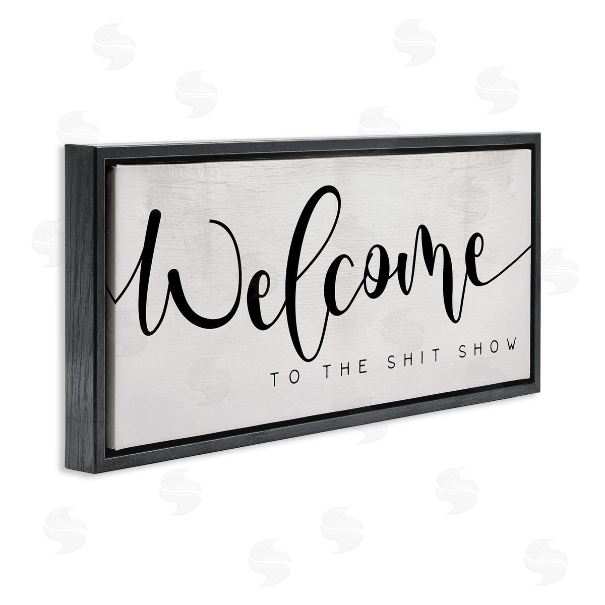 Sassy Welcome Phrase Black Floating Frame Canvas Wall Art, Home Decor by Stupell Studio