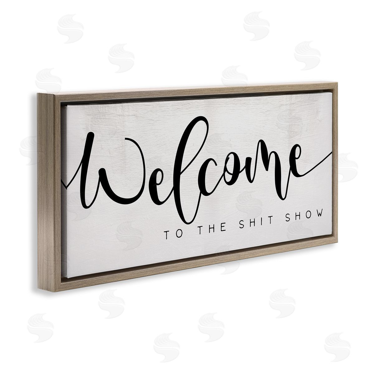 Sassy Welcome Phrase Brown Floating Frame Canvas Wall Art, Home Decor by Stupell Studio