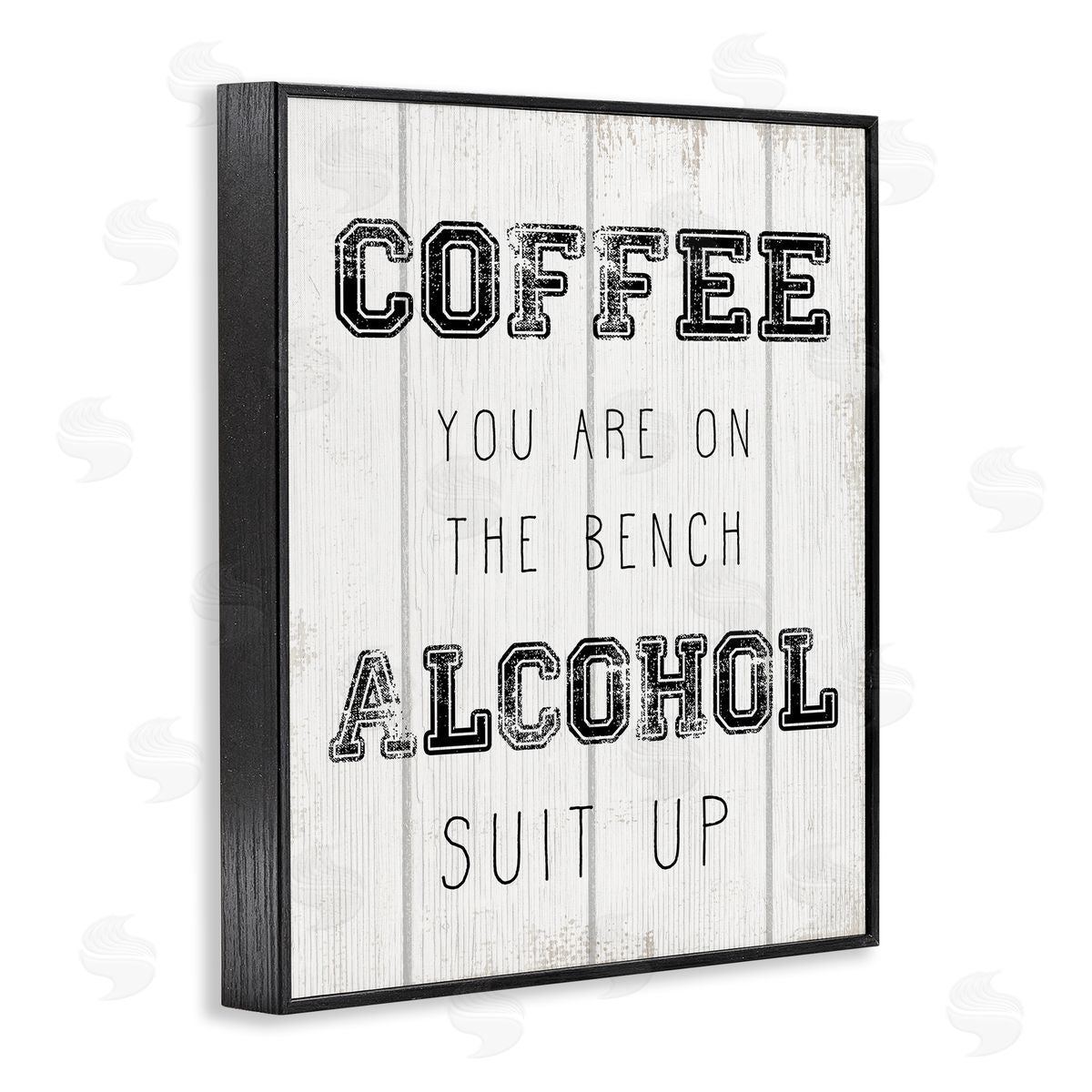 Coffee and Alcohol Baseball Humor Black Frame Print Wall Art, Home Decor by Stupell Studio