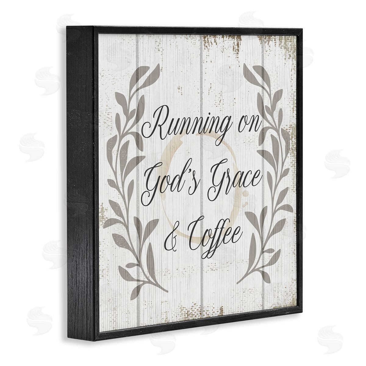 God's Grace & Coffee Phrase Black Frame Print Wall Art, Home Decor by Stupell Studio