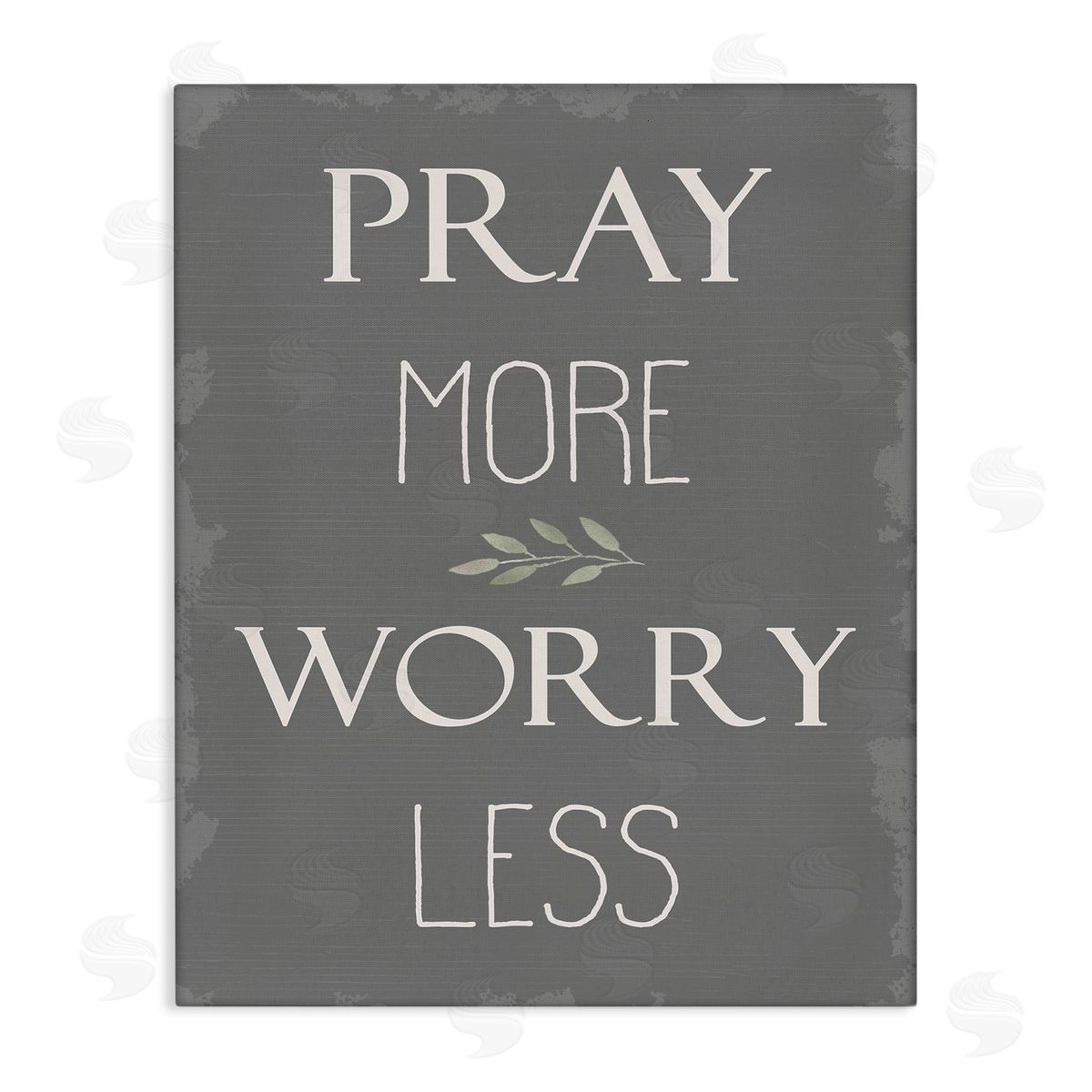 Pray More Worry Less Grey Canvas Wall Art, Home Decor by Stupell Studio