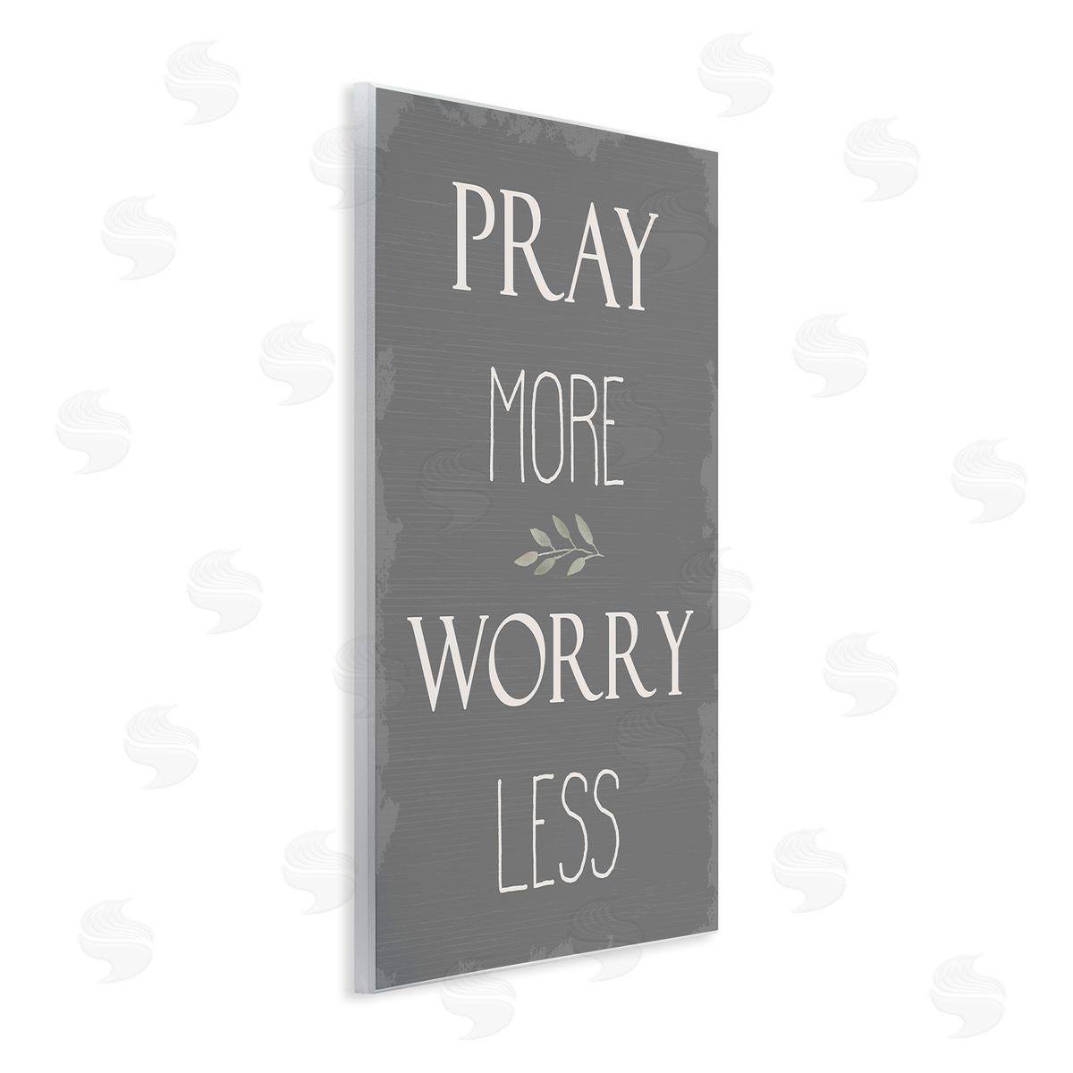Pray More Worry Less Grey Wood Plaque Wall Art, Home Decor by Stupell Studio