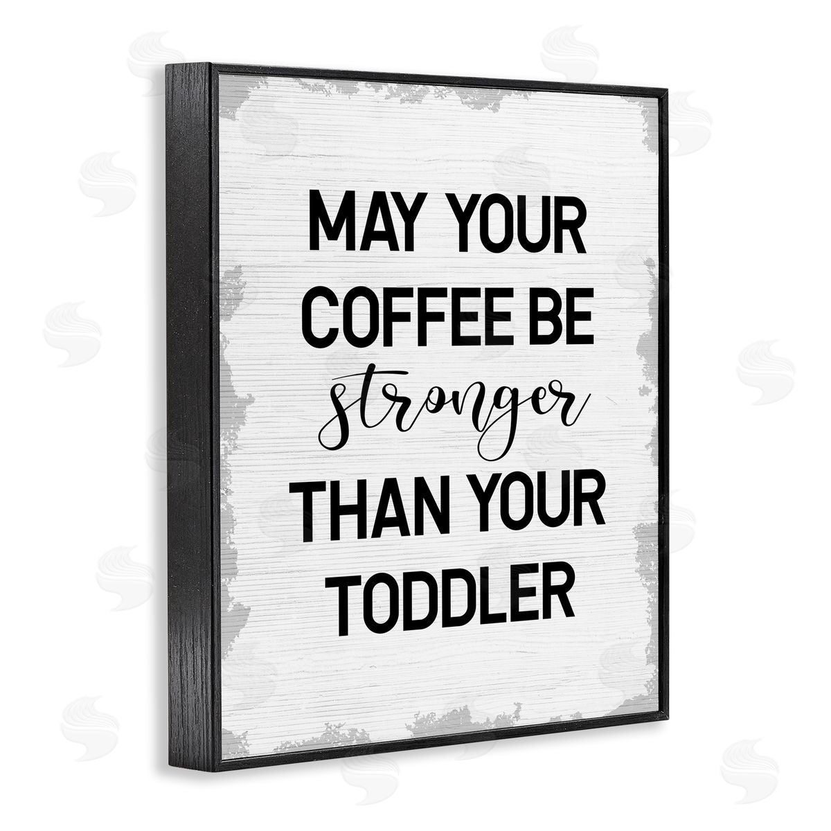 Coffee Stronger Than Toddler Black Frame Print Wall Art, Home Decor by Stupell Studio