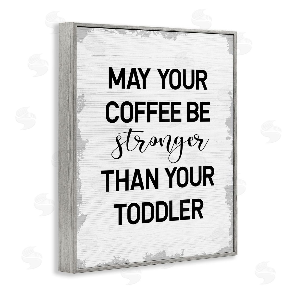 Coffee Stronger Than Toddler Grey Frame Print Wall Art, Home Decor by Stupell Studio