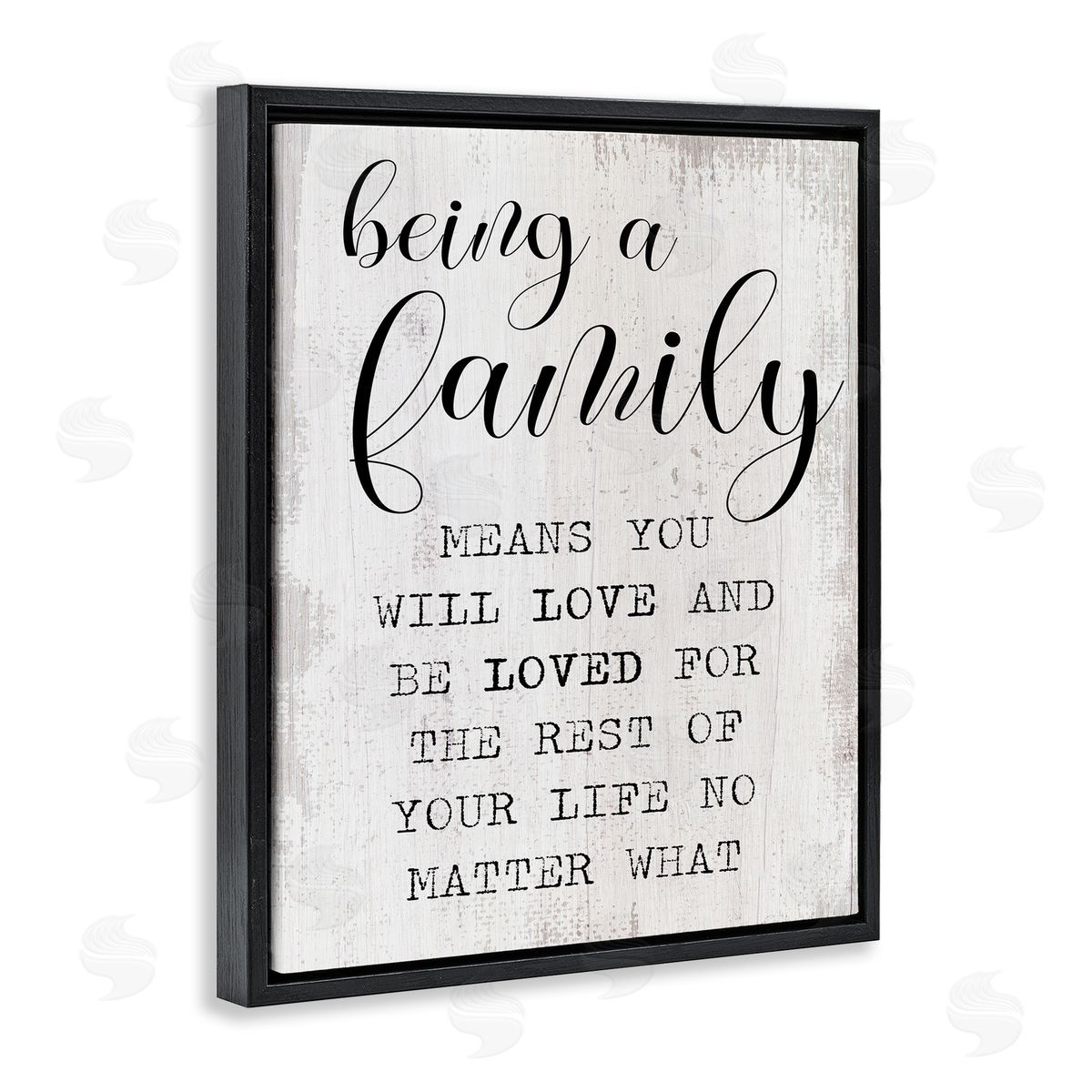 Family is Being Loved Black Floating Frame Canvas Wall Art, Home Decor by Stupell Studio