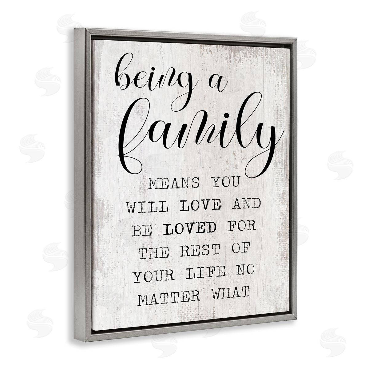 Family is Being Loved Grey Floating Frame Canvas Wall Art, Home Decor by Stupell Studio