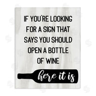Stupell Studio | Sign to Open Wine Funny