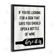 Stupell Studio | Sign to Open Wine Funny