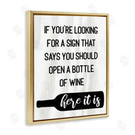 Stupell Studio | Sign to Open Wine Funny