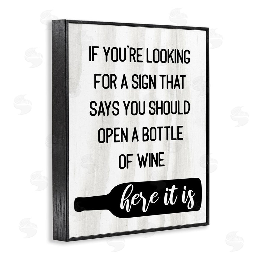 Stupell Studio | Sign to Open Wine Funny