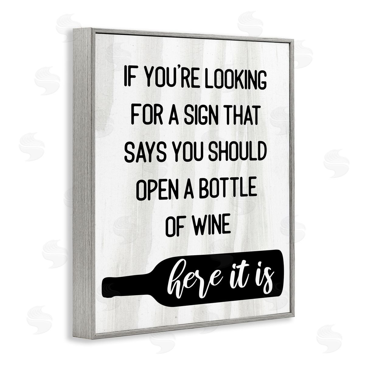 Sign to Open Wine Funny Grey Frame Print Wall Art, Home Decor by Stupell Studio