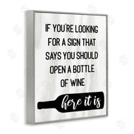 Stupell Studio | Sign to Open Wine Funny