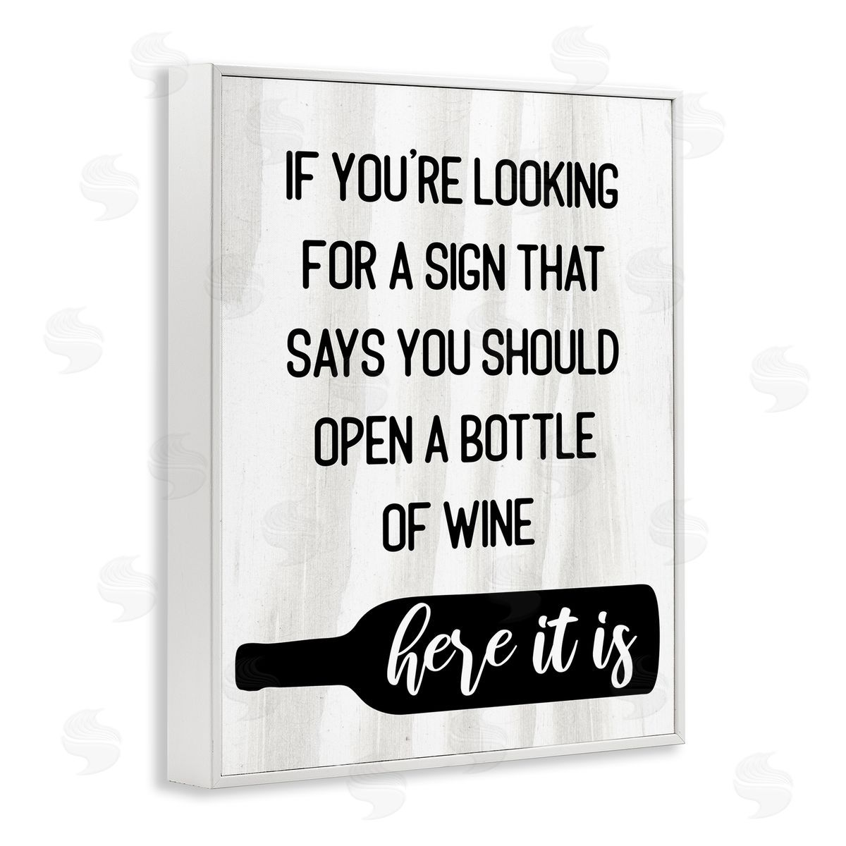 Sign to Open Wine Funny White Frame Print Wall Art, Home Decor by Stupell Studio
