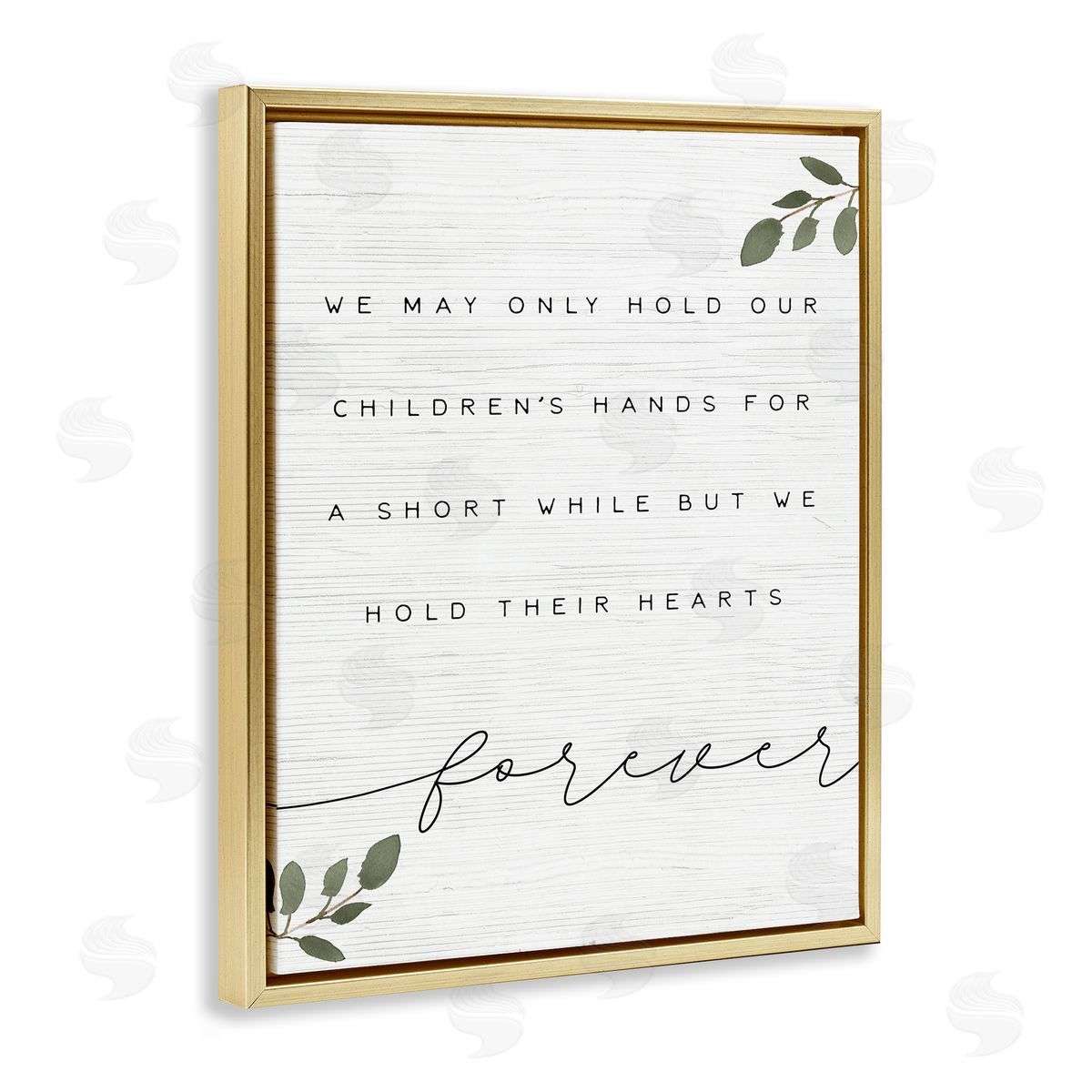 Our Children's Hearts and Hands Gold Floating Frame Canvas Wall Art, Home Decor by Stupell Studio