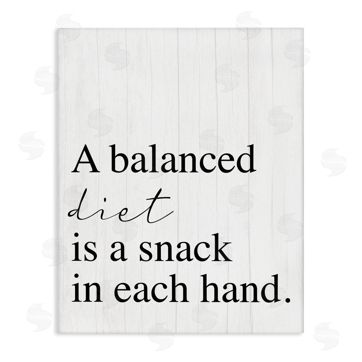 Balanced Diet is Snacking Canvas Wall Art, Home Decor by Stupell Studio