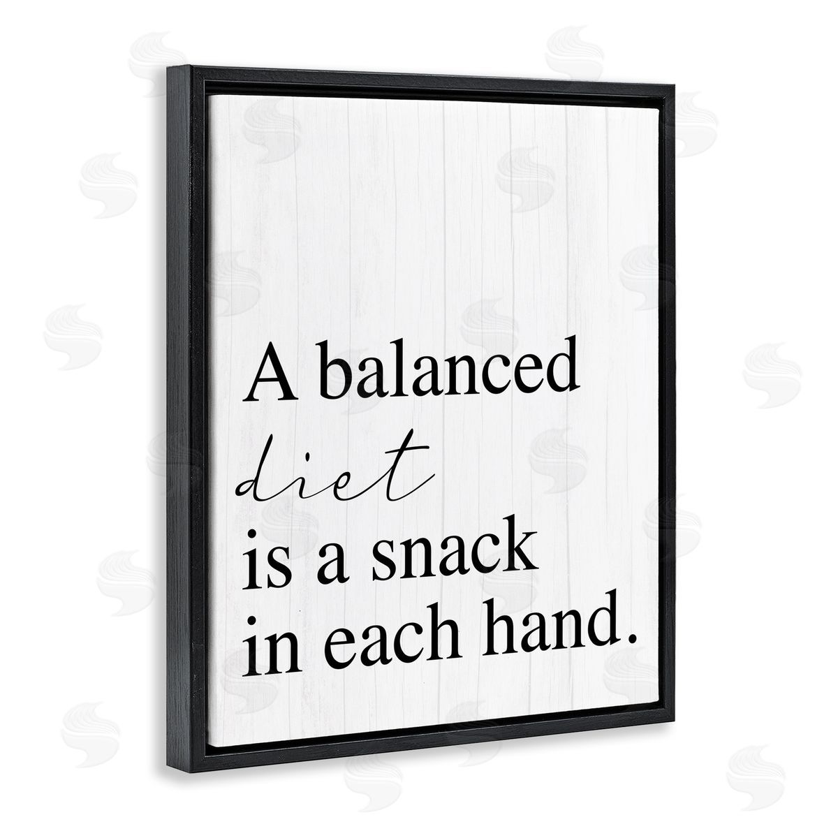 Balanced Diet is Snacking Black Floating Frame Canvas Wall Art, Home Decor by Stupell Studio