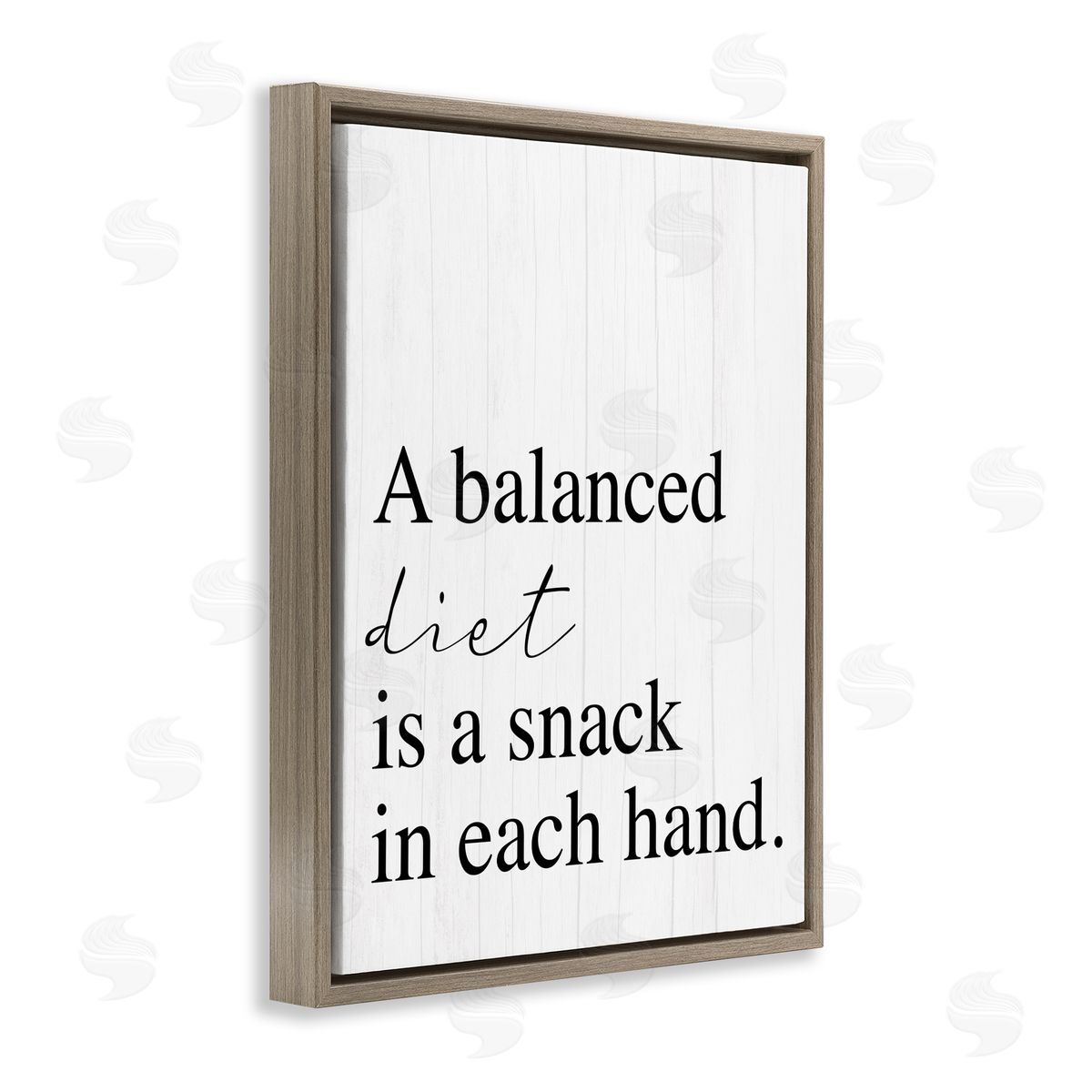 Balanced Diet is Snacking Brown Floating Frame Canvas Wall Art, Home Decor by Stupell Studio