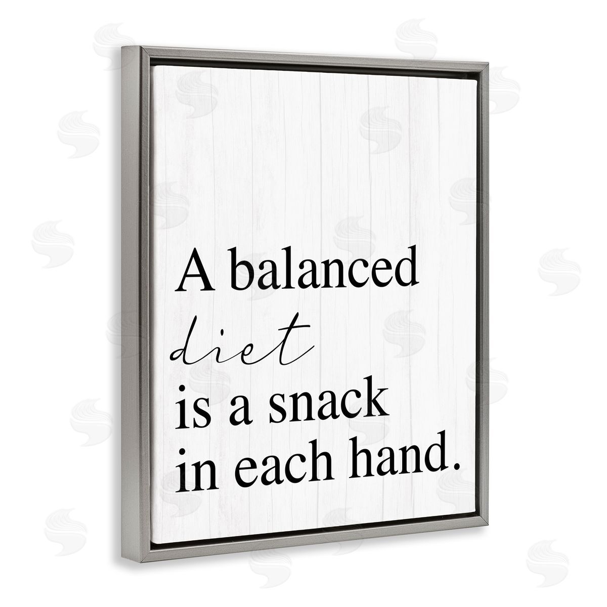 Balanced Diet is Snacking Grey Floating Frame Canvas Wall Art, Home Decor by Stupell Studio