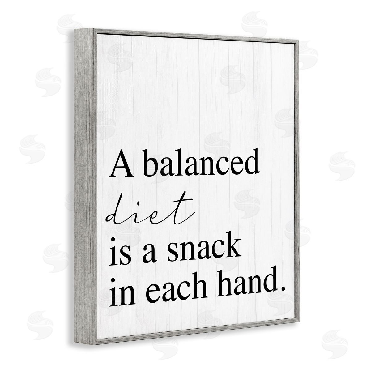 Balanced Diet is Snacking Grey Frame Print Wall Art, Home Decor by Stupell Studio