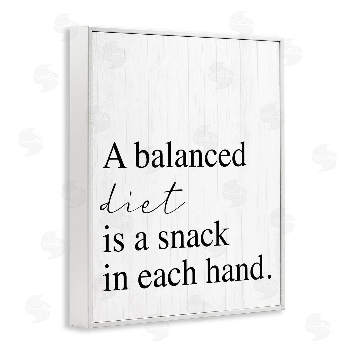 Balanced Diet is Snacking White Frame Print Wall Art, Home Decor by Stupell Studio