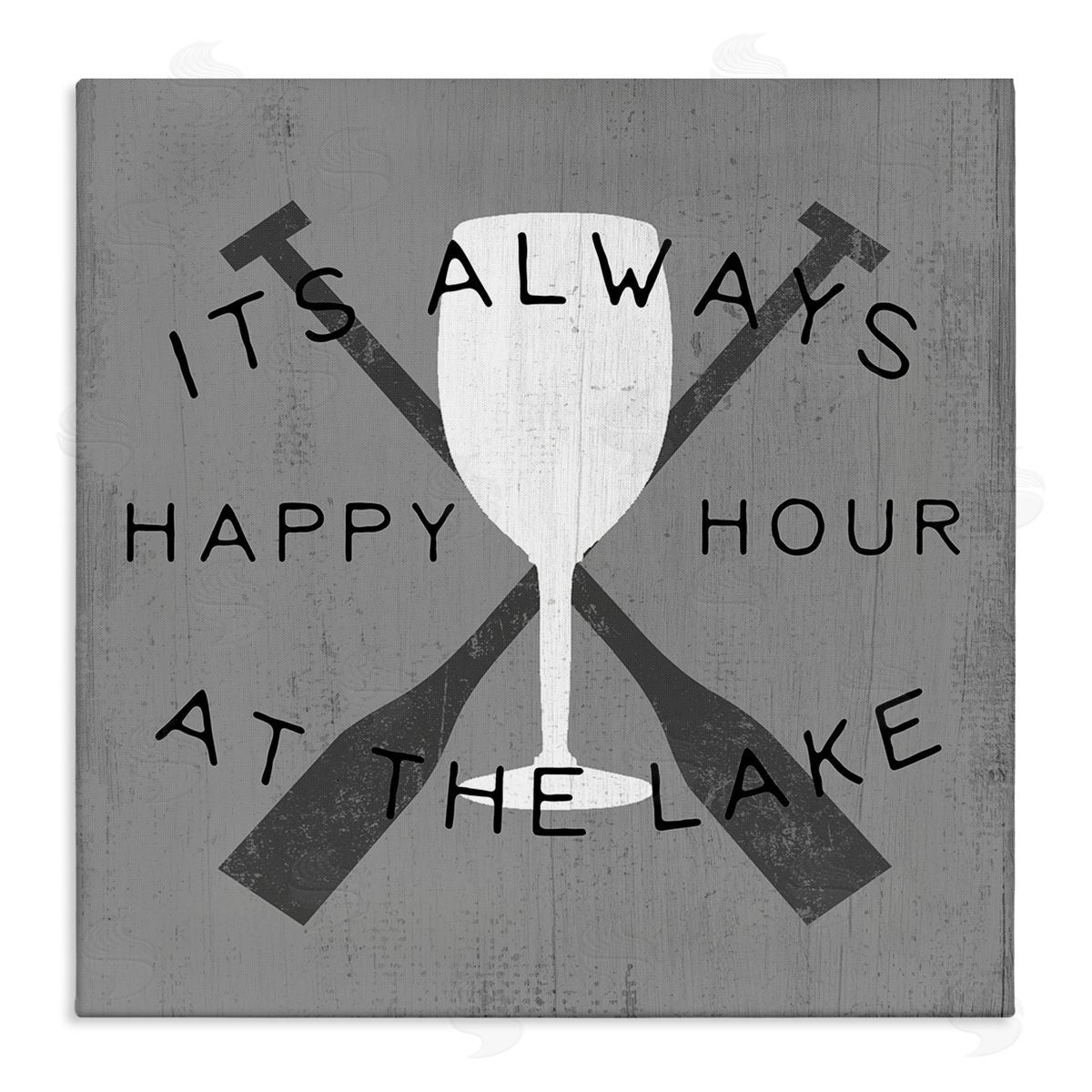 Always Happy Hour At Lake Canvas Wall Art, Home Decor by Stupell Studio