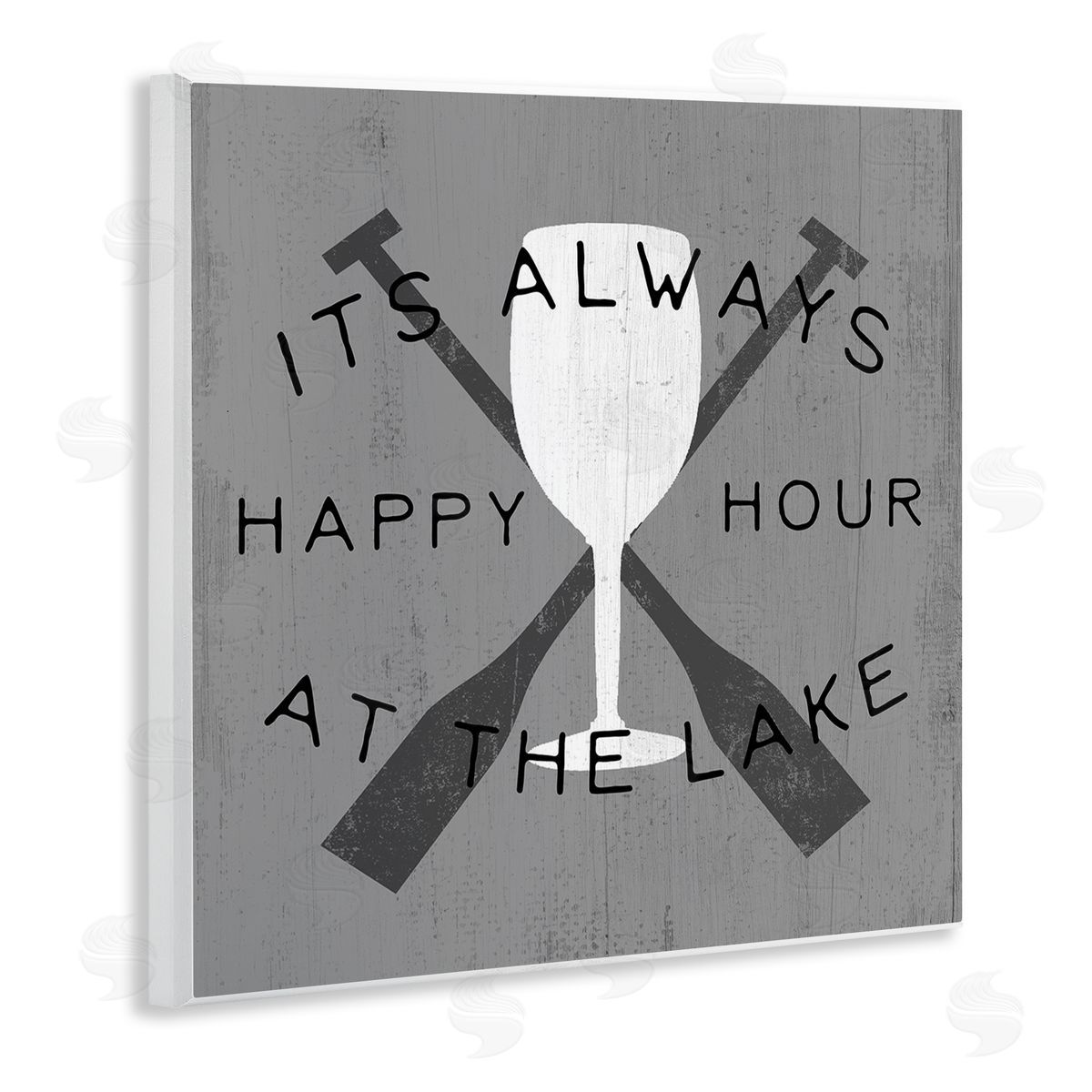 Always Happy Hour At Lake Wood Plaque Wall Art, Home Decor by Stupell Studio