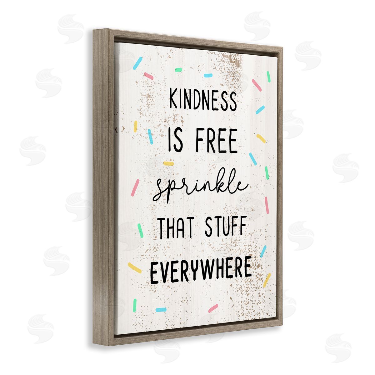 Sprinkle Kindness Everywhere Brown Floating Frame Canvas Wall Art, Home Decor by Stupell Studio