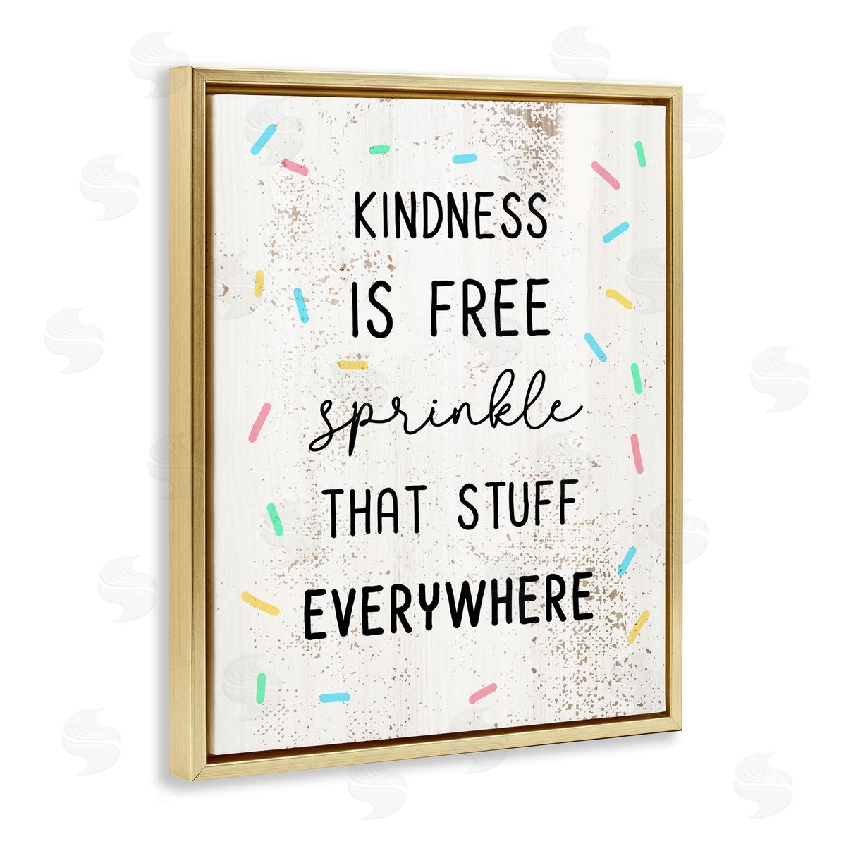 Sprinkle Kindness Everywhere Gold Floating Frame Canvas Wall Art, Home Decor by Stupell Studio