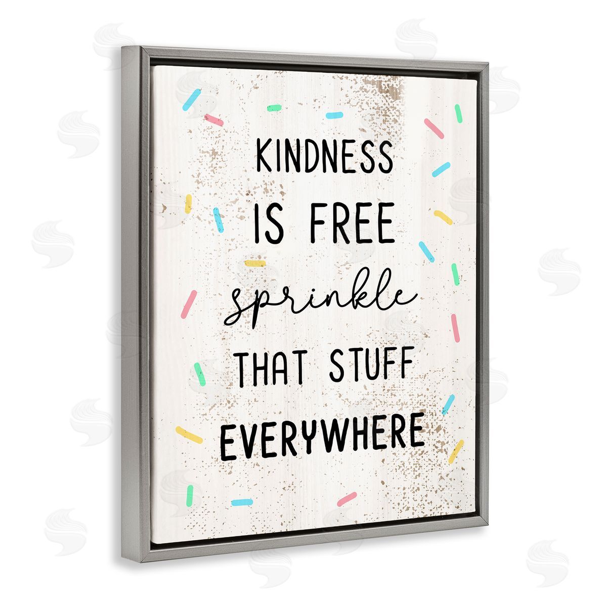 Sprinkle Kindness Everywhere Grey Floating Frame Canvas Wall Art, Home Decor by Stupell Studio