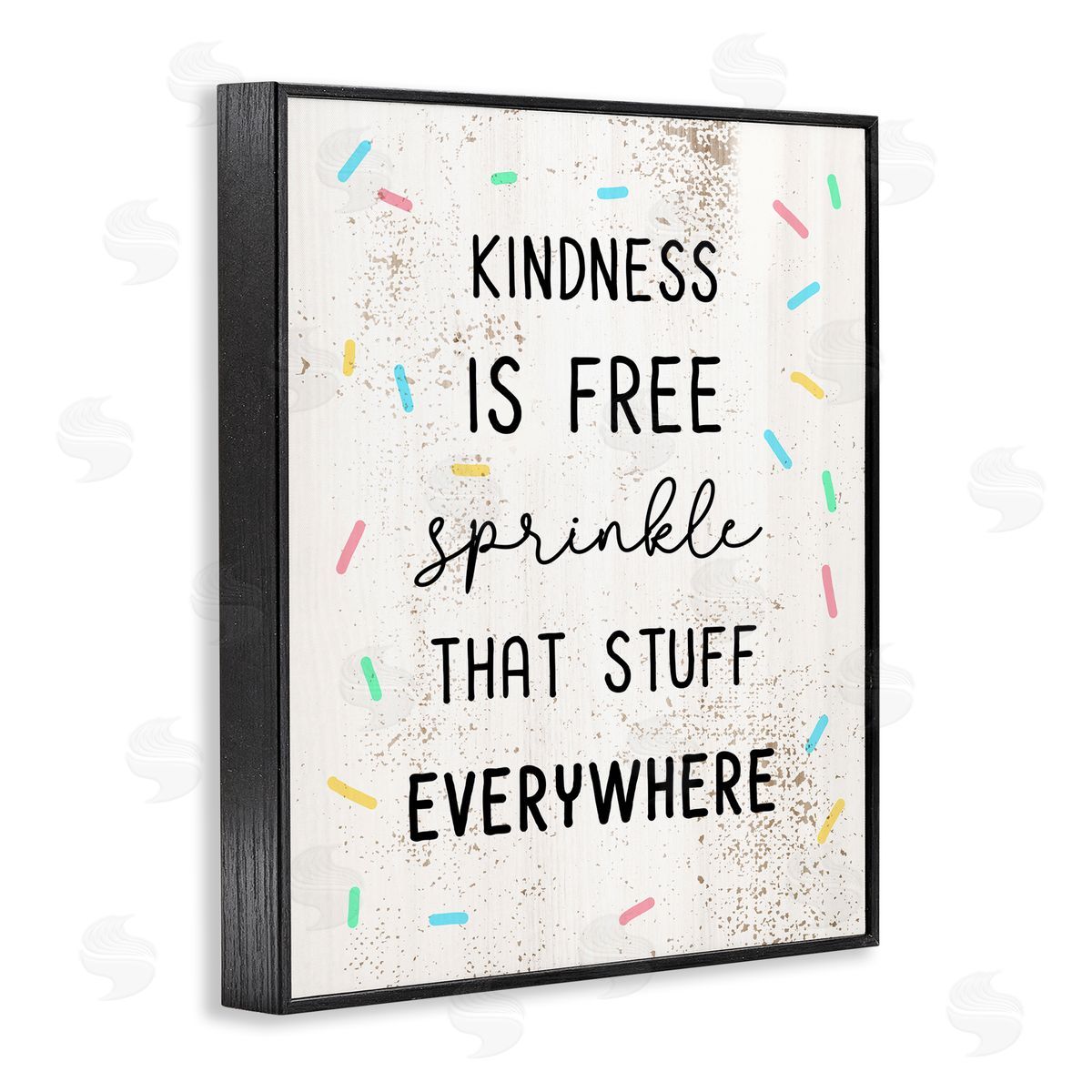 Sprinkle Kindness Everywhere Black Frame Print Wall Art, Home Decor by Stupell Studio