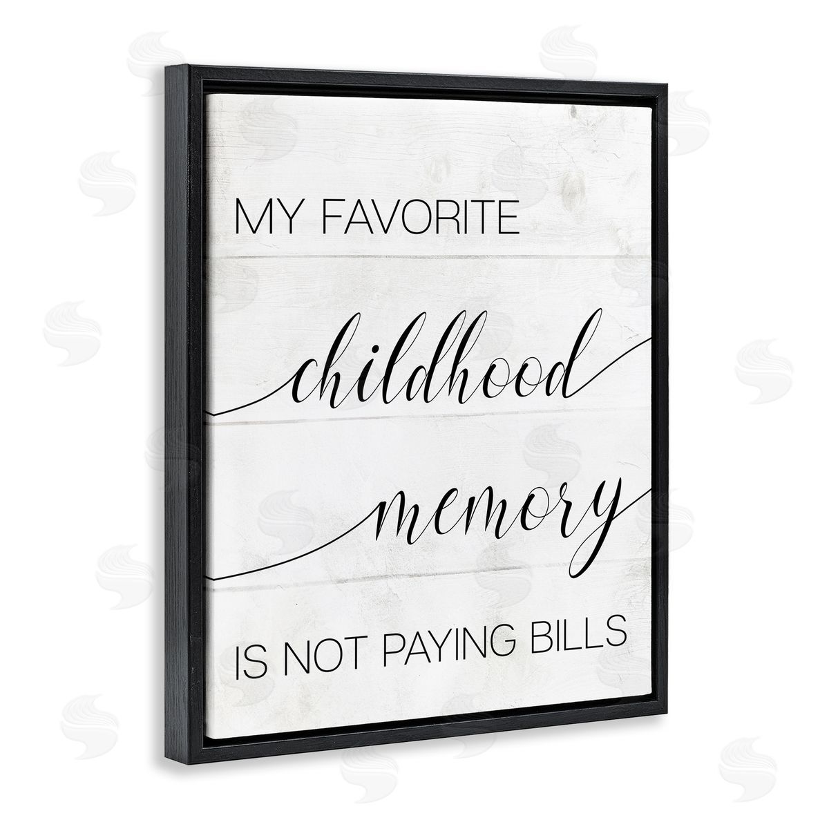 No Bills Favorite Childhood Memory Black Floating Frame Canvas Wall Art, Home Decor by Stupell Studio