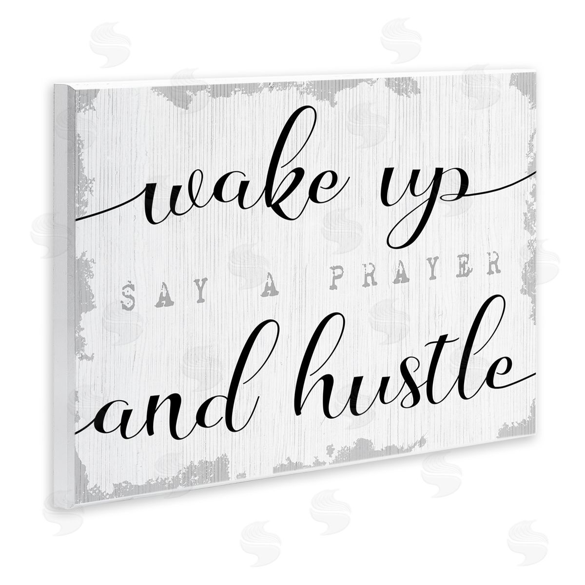 Wake Up Pray and Hustle Wood Plaque Wall Art, Home Decor by Stupell Studio