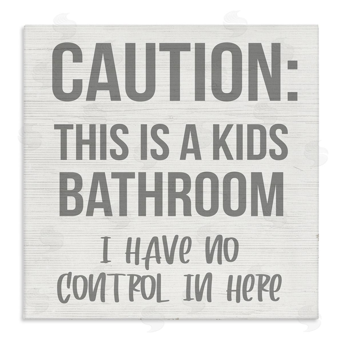 Funny Caution Kid's Bathroom Canvas Wall Art, Home Decor by Stupell Studio